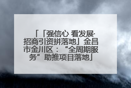 「强信心 看发展·招商引资拼落地」金昌市金川区：“全周期服务”助推项目落地
