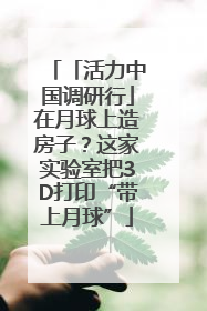 「活力中国调研行」在月球上造房子？这家实验室把3D打印“带上月球”