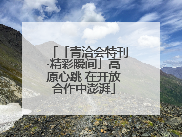 「青洽会特刊·精彩瞬间」高原心跳 在开放合作中澎湃