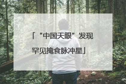 “中国天眼”发现罕见掩食脉冲星