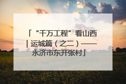 “千万工程”看山西｜运城篇（之二）——永济市东开张村