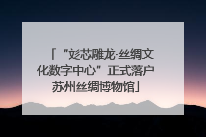 “彣芯雕龙·丝绸文化数字中心”正式落户苏州丝绸博物馆