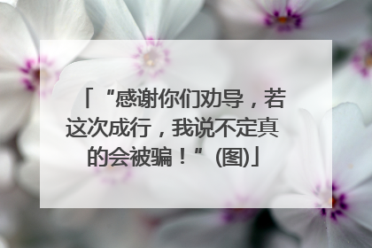 “感谢你们劝导，若这次成行，我说不定真的会被骗！”(图)