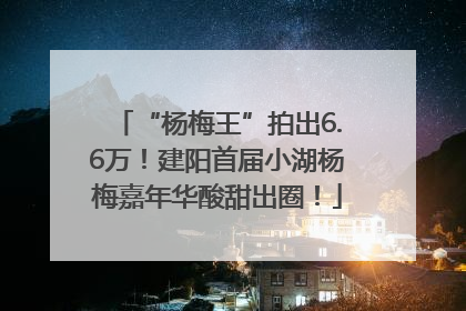 “杨梅王”拍出6.6万！建阳首届小湖杨梅嘉年华酸甜出圈！