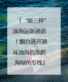 “新三样”添海运新通道！烟台港开通环渤海首条跨海绿色专线