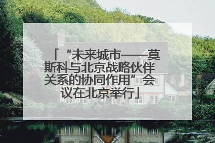 “未来城市——莫斯科与北京战略伙伴关系的协同作用”会议在北京举行