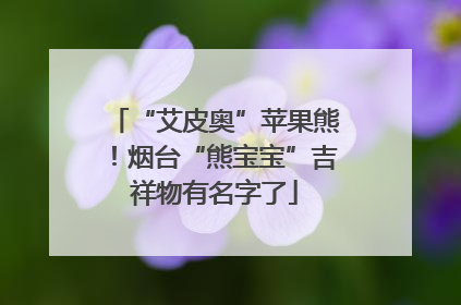 “艾皮奥”苹果熊！烟台“熊宝宝”吉祥物有名字了
