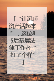 “让沉睡资产活起来”，这位85后基层法律工作者“打了个样”