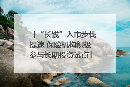 “长钱”入市步伐提速 保险机构积极参与长期投资试点