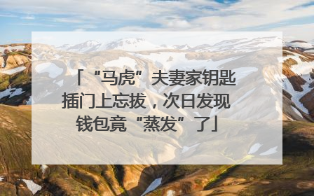 “马虎”夫妻家钥匙插门上忘拔，次日发现钱包竟“蒸发”了