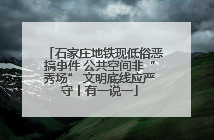 石家庄地铁现低俗恶搞事件 公共空间非“秀场” 文明底线应严守丨有一说一