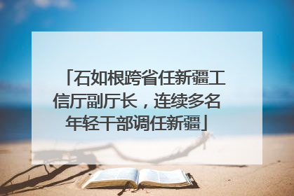 石如根跨省任新疆工信厅副厅长，连续多名年轻干部调任新疆