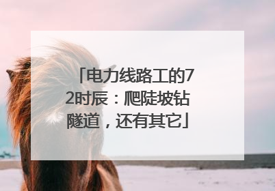 电力线路工的72时辰：爬陡坡钻隧道，还有其它