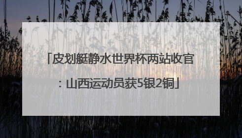 皮划艇静水世界杯两站收官：山西运动员获5银2铜