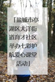 盐城市亭湖区大洋街道育才社区举办七彩护航爱心课堂活动