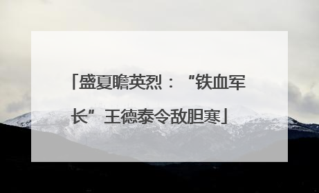 盛夏瞻英烈：“铁血军长”王德泰令敌胆寒