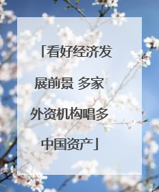 看好经济发展前景 多家外资机构唱多中国资产