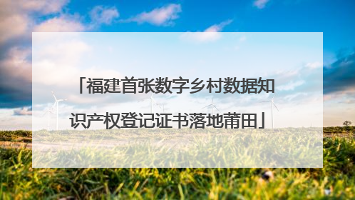 福建首张数字乡村数据知识产权登记证书落地莆田