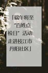 端午将至 “百姓点检日”活动走进枝江市丹阳社区