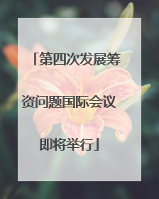 第四次发展筹资问题国际会议即将举行