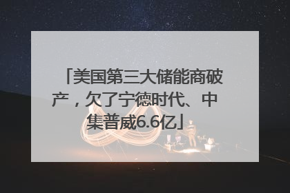 美国第三大储能商破产，欠了宁德时代、中集普威6.6亿