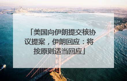 美国向伊朗提交核协议提案，伊朗回应：将按原则适当回应