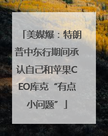 美媒爆：特朗普中东行期间承认自己和苹果CEO库克“有点小问题”