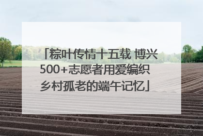 粽叶传情十五载 博兴500+志愿者用爱编织乡村孤老的端午记忆