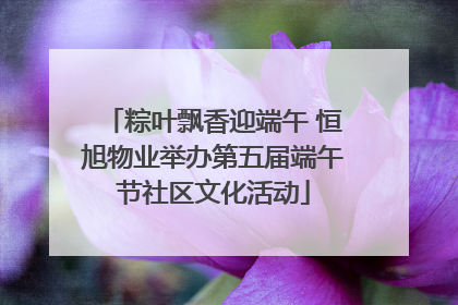 粽叶飘香迎端午 恒旭物业举办第五届端午节社区文化活动