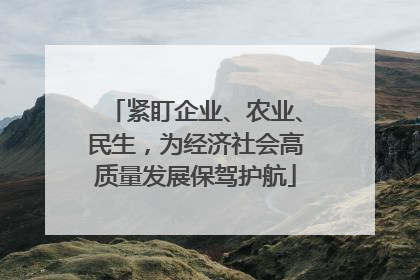 紧盯企业、农业、民生，为经济社会高质量发展保驾护航