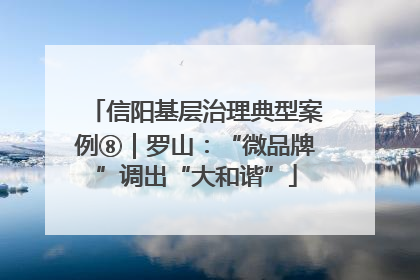 信阳基层治理典型案例⑧｜罗山：“微品牌”调出“大和谐”