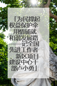 为民撑起权益保护伞 用情铺就和谐发展路——记全国先进工作者、新区项目建设中心干部卢小勇