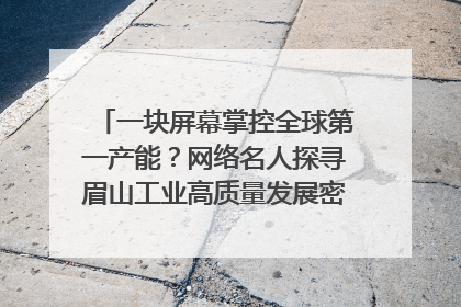 一块屏幕掌控全球第一产能？网络名人探寻眉山工业高质量发展密码｜网络名人四川行
