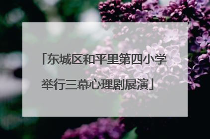 东城区和平里第四小学举行三幕心理剧展演