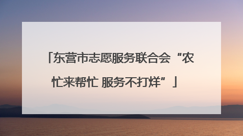 东营市志愿服务联合会“农忙来帮忙 服务不打烊”