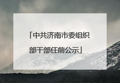 中共济南市委组织部干部任前公示
