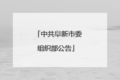 中共阜新市委组织部公告