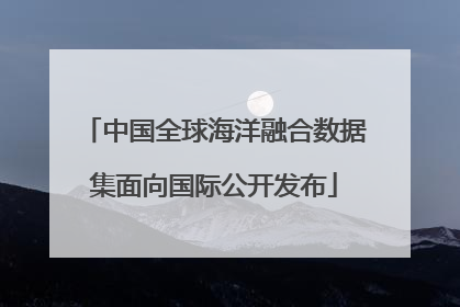 中国全球海洋融合数据集面向国际公开发布