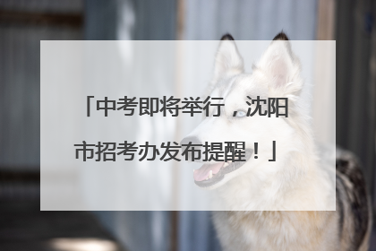中考即将举行，沈阳市招考办发布提醒！