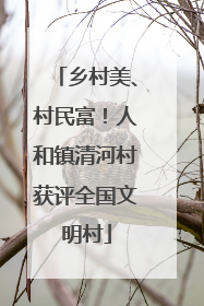 乡村美、村民富！人和镇清河村获评全国文明村