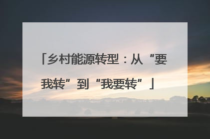 乡村能源转型：从“要我转”到“我要转”