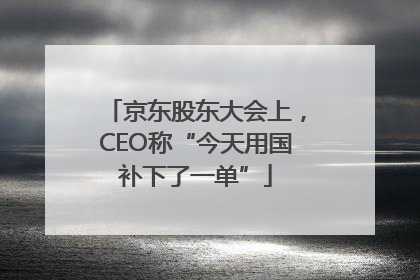 京东股东大会上，CEO称“今天用国补下了一单”