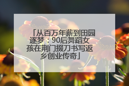 从百万年薪到田园逐梦：90后舞蹈女孩在荆门掇刀书写返乡创业传奇
