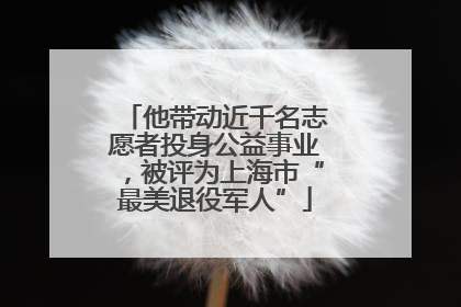 他带动近千名志愿者投身公益事业，被评为上海市“最美退役军人”