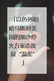 以色列和哈马斯对美国的加沙停火方案态度显“温差”