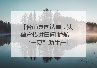 台前县司法局：法律宣传进田间 护航“三夏”助生产