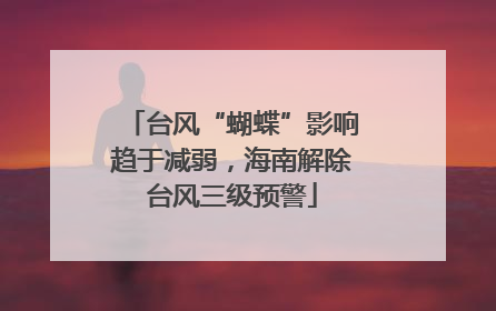 台风“蝴蝶”影响趋于减弱，海南解除台风三级预警