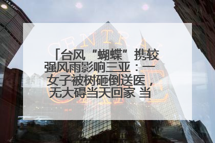 台风“蝴蝶”携较强风雨影响三亚：一女子被树砸倒送医，无大碍当天回家 当地已紧急清障