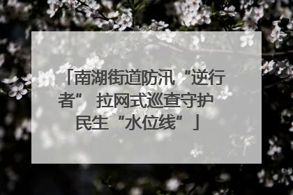 南湖街道防汛“逆行者” 拉网式巡查守护民生“水位线”