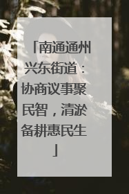南通通州兴东街道：协商议事聚民智，清淤备耕惠民生